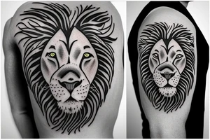 Lion with bull brother tattoo idea