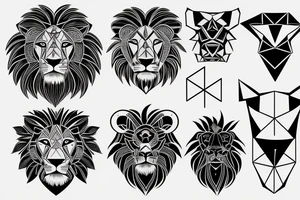 Lion and bull brother tattoo idea