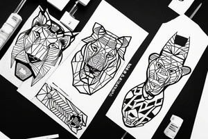 Lion and bull brother tattoo idea