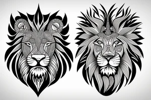 Lion and bull ,brothers tattoo idea