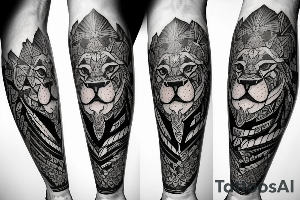 Lion and bull ,brothers tattoo idea