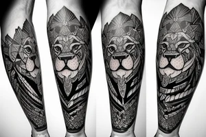 Lion and bull ,brothers tattoo idea