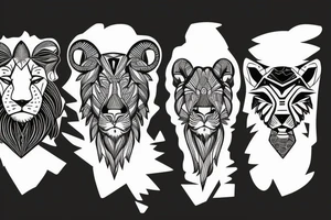 Half Lion and half bull tattoo idea