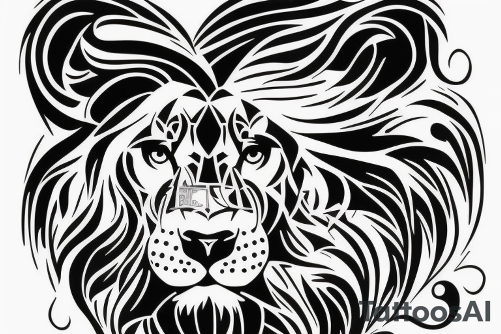 Half Lion and half bull tattoo idea