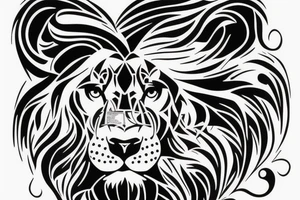 Half Lion and half bull tattoo idea