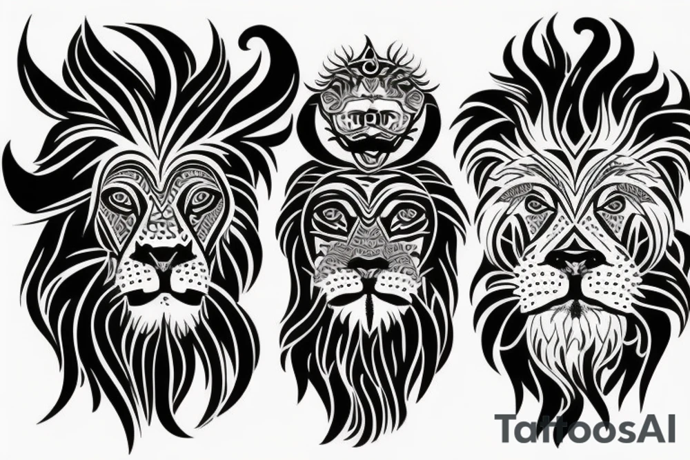 Half Lion and half bull tattoo idea