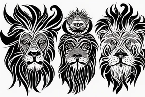 Half Lion and half bull tattoo idea