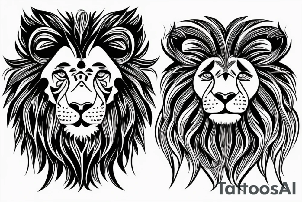 Half Lion and half bull tattoo idea