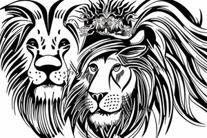 Lion and bull tattoo idea