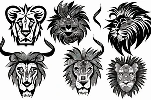 Lion and bull tattoo idea