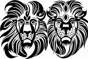 Lion fused with bull tattoo idea