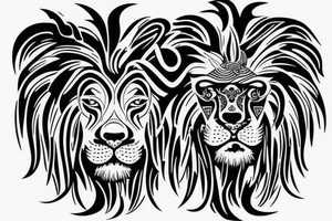 Lion fused with bull tattoo idea