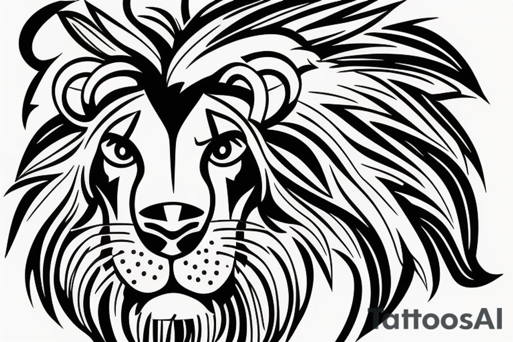 Bull fused with lion tattoo idea