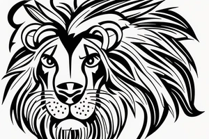Bull fused with lion tattoo idea