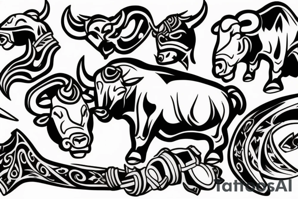Bull warrior tattoo idea