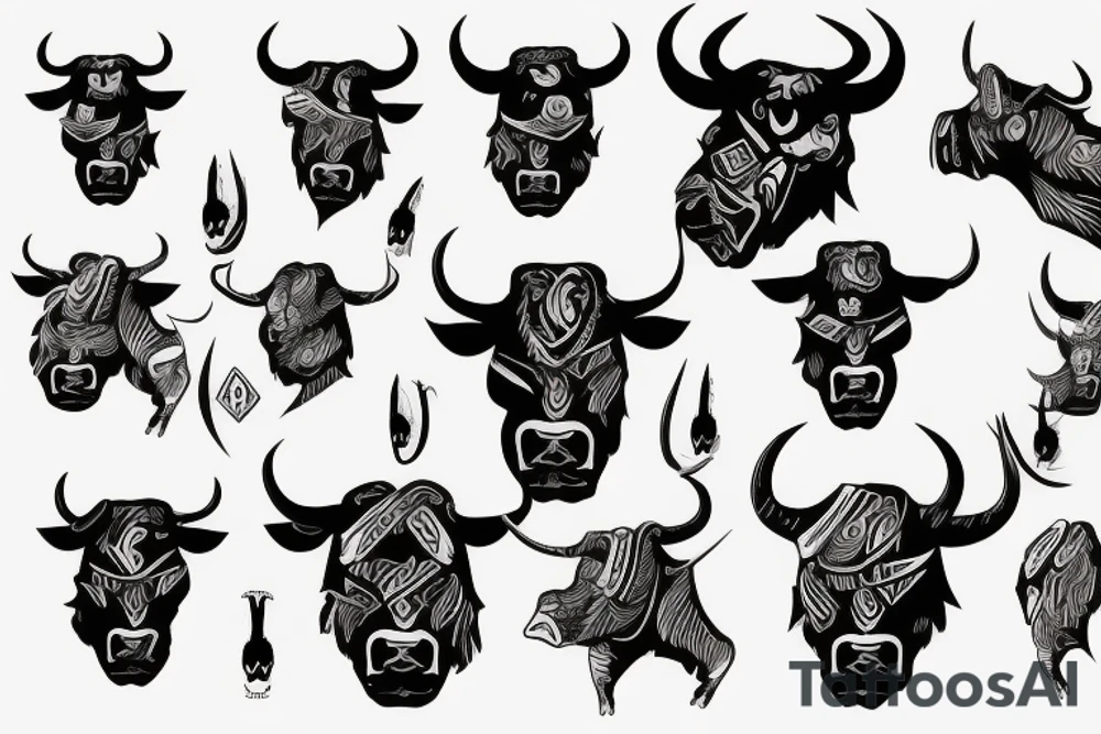 Bull Scandinavian warrior tattoo idea