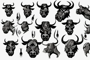 Bull Scandinavian warrior tattoo idea