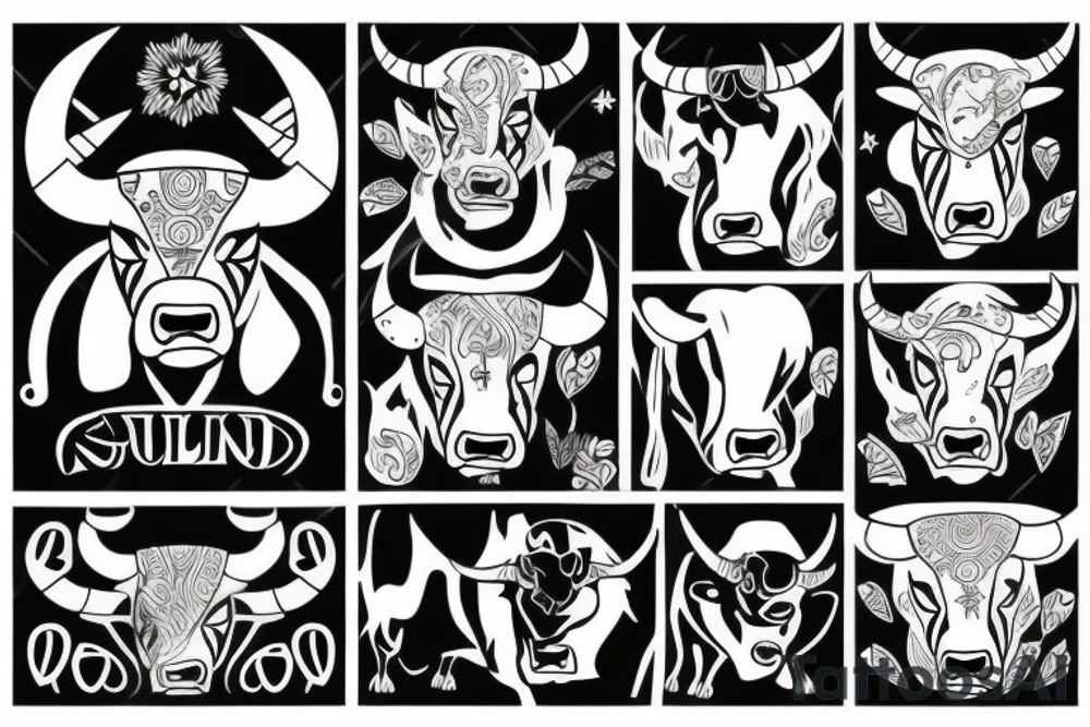 Bull Scandinavian warrior tattoo idea