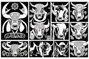 Bull Scandinavian warrior tattoo idea