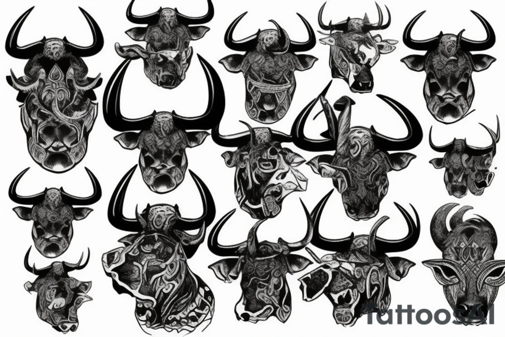Bull Scandinavian warrior tattoo idea