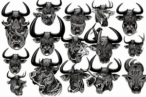 Bull Scandinavian warrior tattoo idea