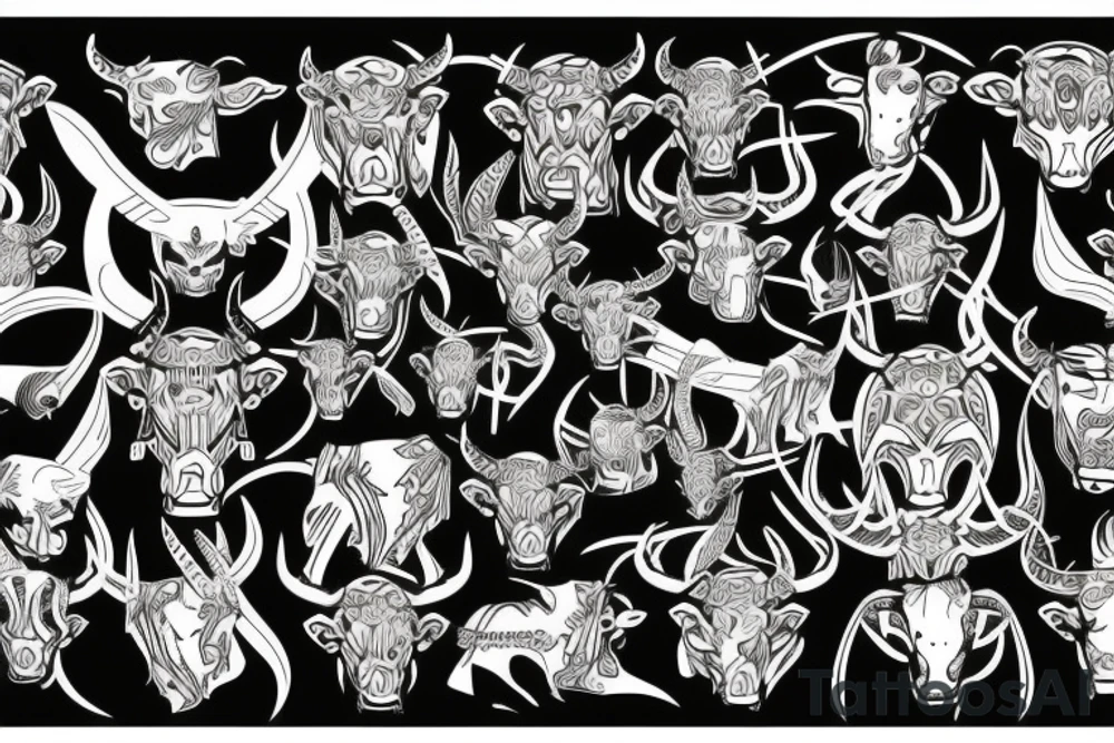 Bull Scandinavian warrior tattoo idea