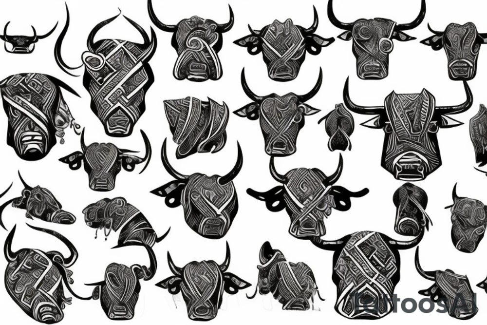 Bull Scandinavian warrior tattoo idea