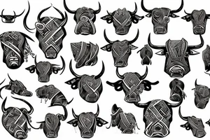 Bull Scandinavian warrior tattoo idea