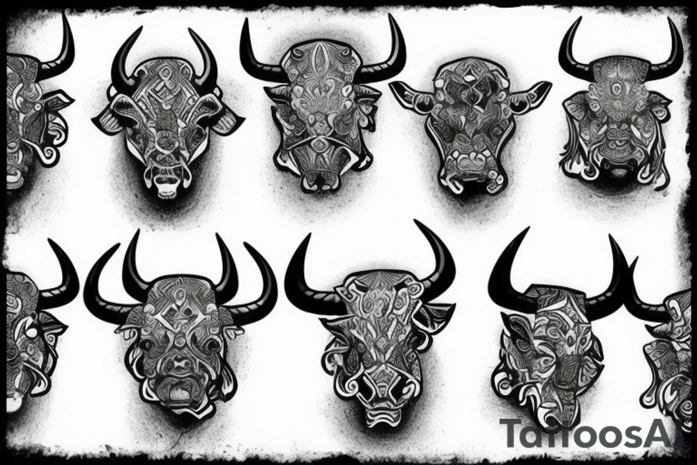 Bull Scandinavian warrior tattoo idea