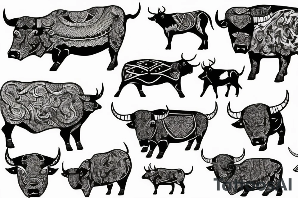 Bull Scandinavian ancient tattoo idea