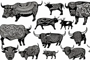 Bull Scandinavian ancient tattoo idea