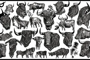 Bull Scandinavian ancient tattoo idea