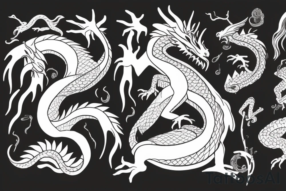 Girl with dragon around tattoo idea