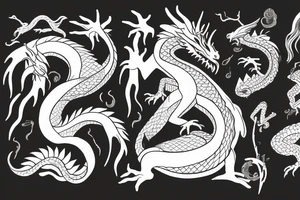 Girl with dragon around tattoo idea