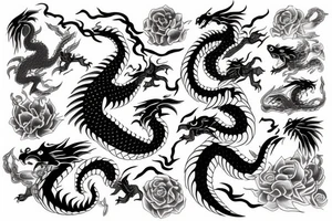 Girl with dragon around tattoo idea