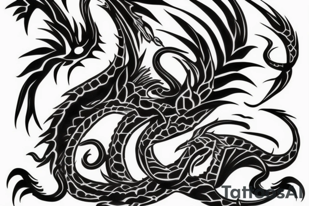 Girl with dragon around tattoo idea