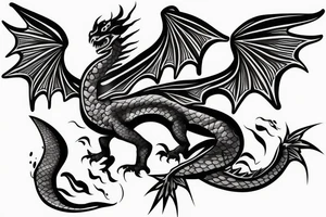 Girl with dragon around tattoo idea