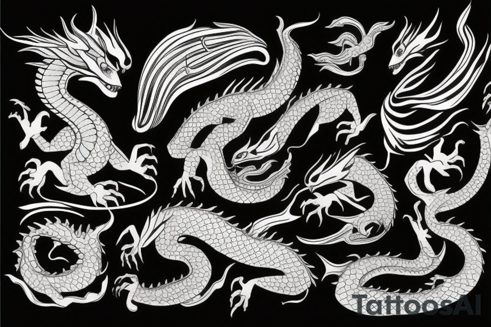 Girl with dragon around tattoo idea