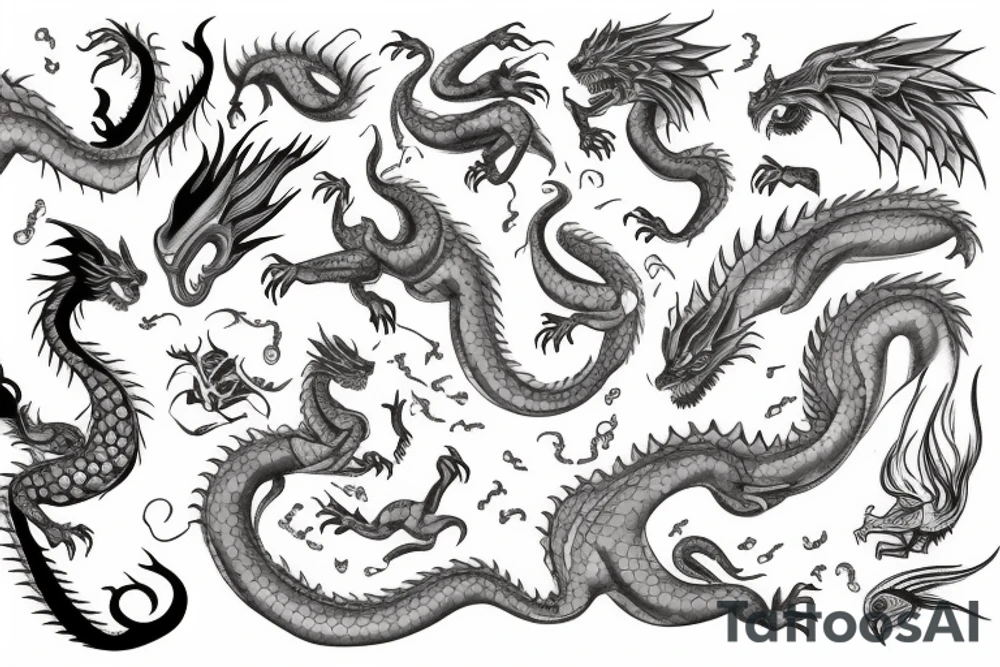 Girl with dragon around tattoo idea