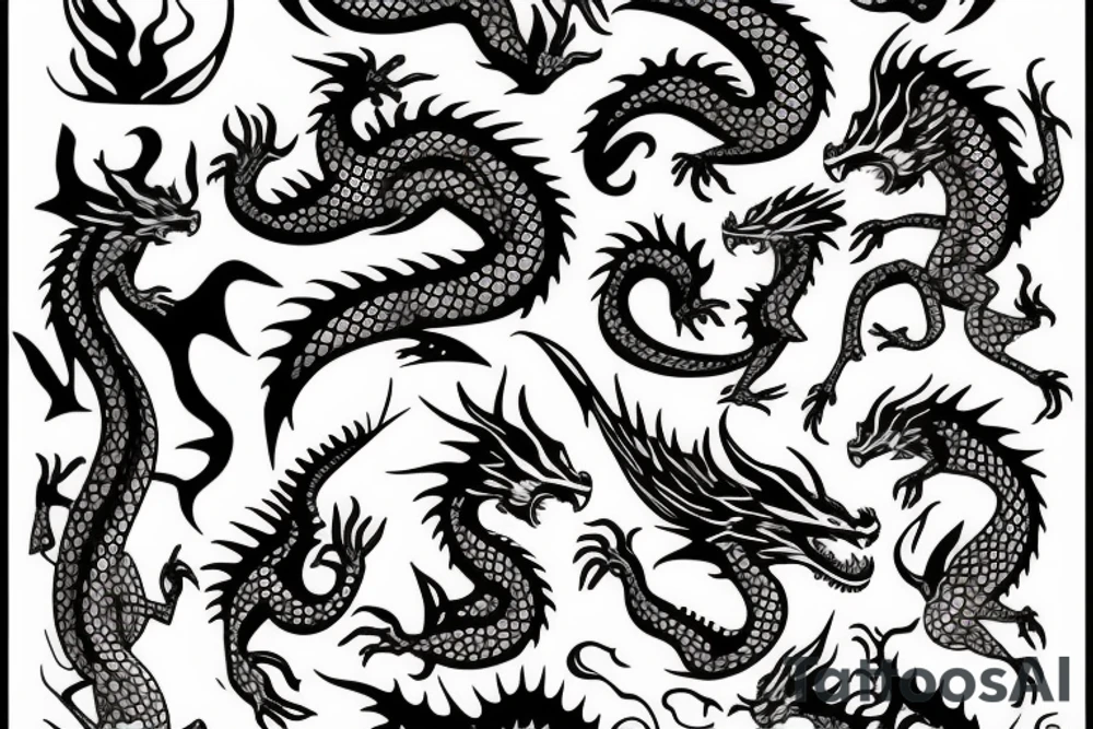 Girl with dragon around tattoo idea