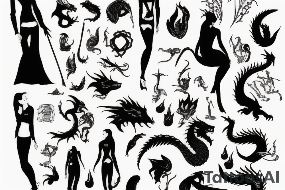 Girl with dragon tattoo idea