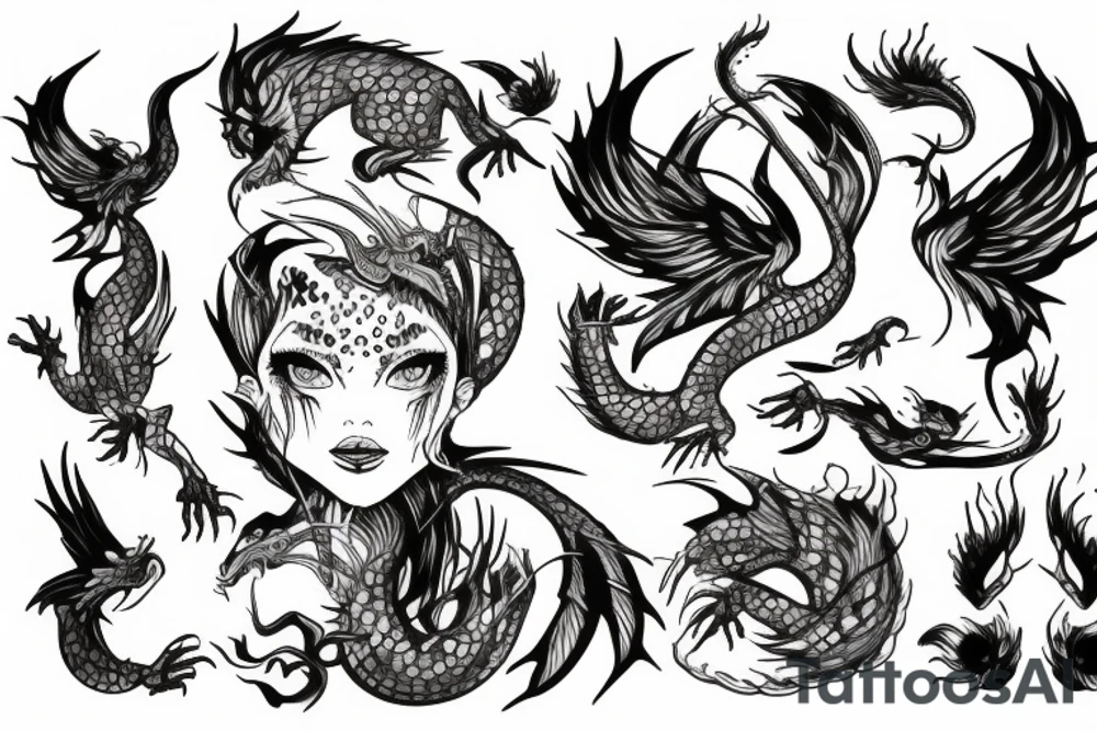 Girl with dragon tattoo idea