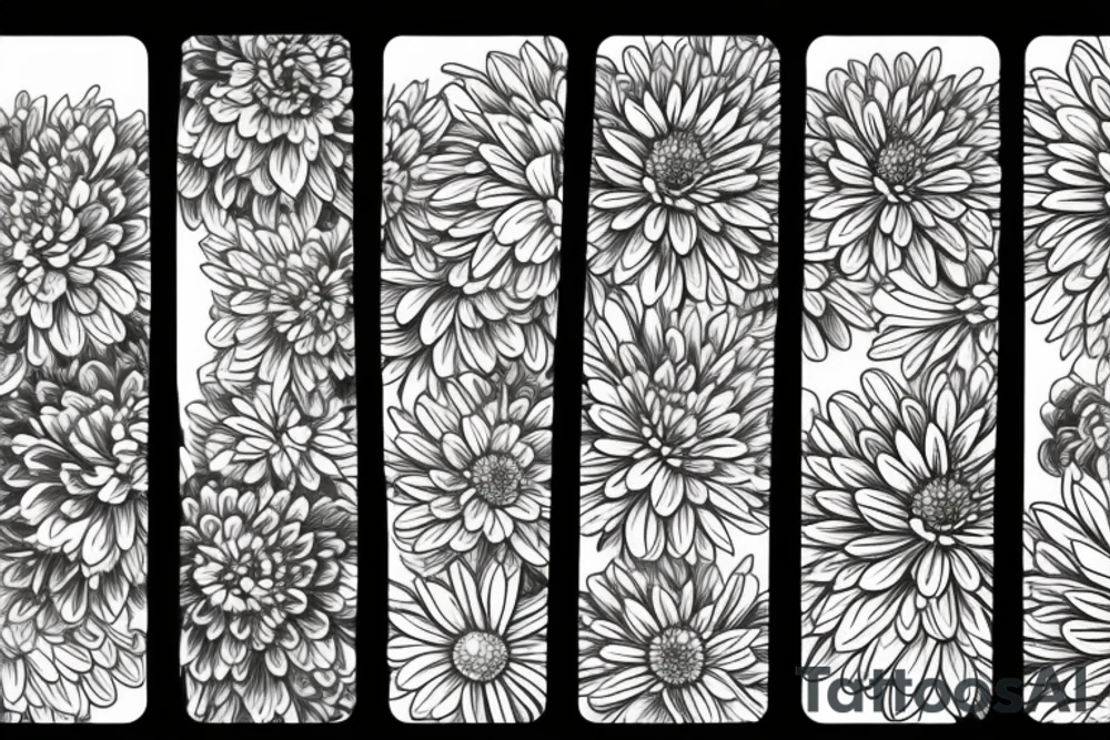chrysanthemum floral design tattoo idea