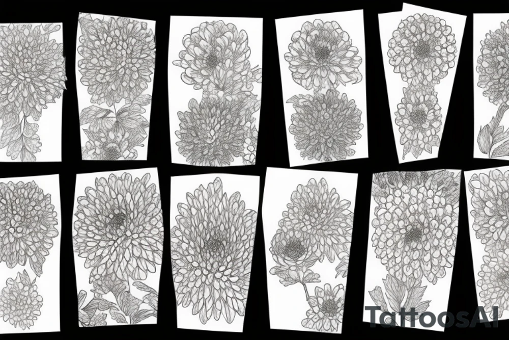 chrysanthemum floral design tattoo idea