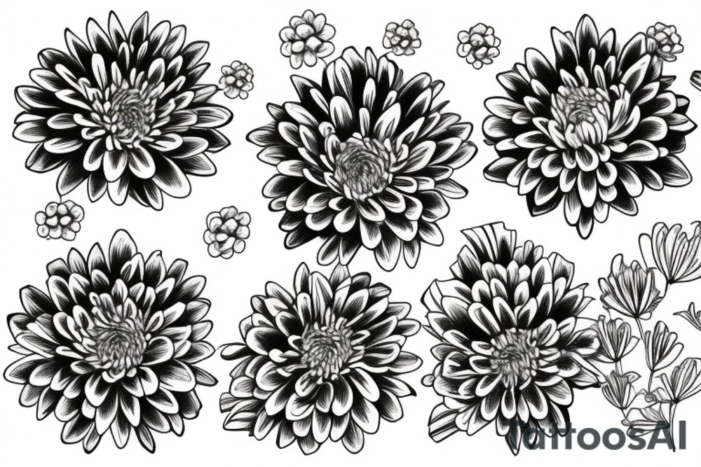 chrysanthemum floral design tattoo idea