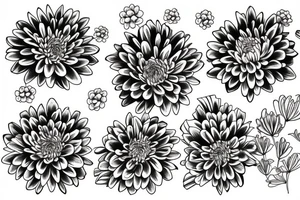 chrysanthemum floral design tattoo idea