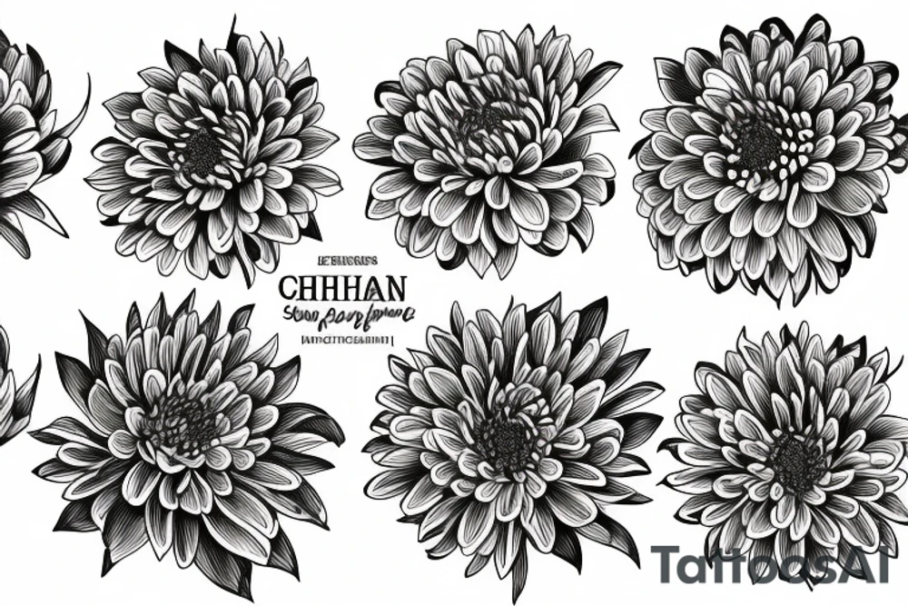 chrysanthemum floral design tattoo idea