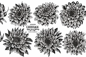 chrysanthemum floral design tattoo idea