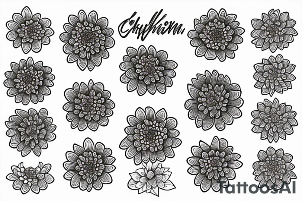 chrysanthemum floral design tattoo idea