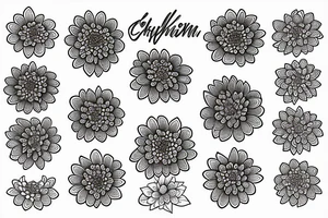 chrysanthemum floral design tattoo idea